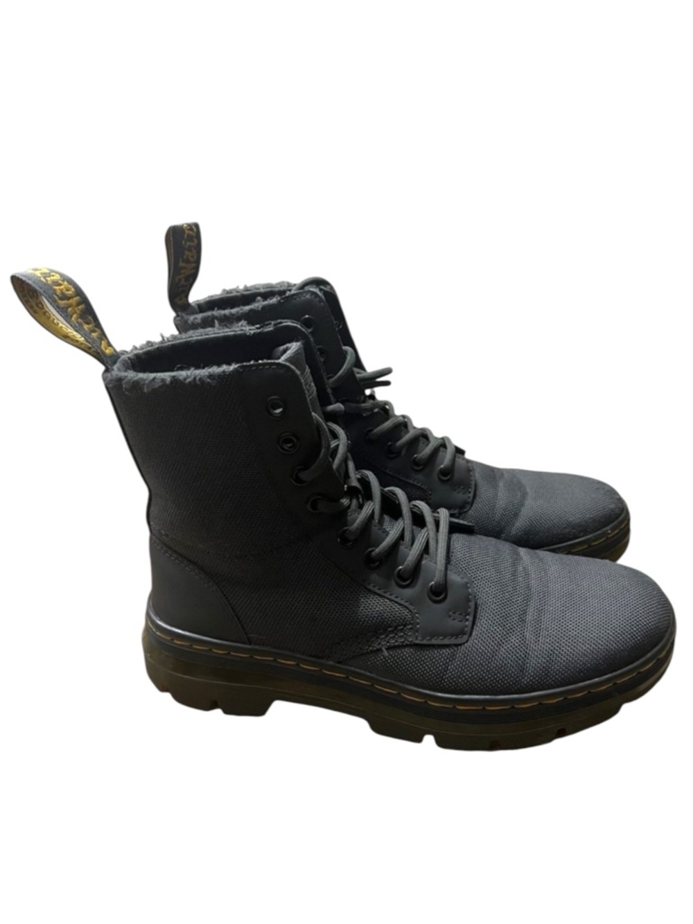 DR. MARTENS Poly Comb VEGAN Casual Boots 8 Eye Charcoal Size 7